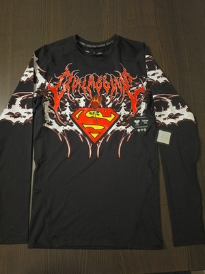 Civilregime x Superman Steel Mode Flex Scoop L/S Compression Tee Black Medium 