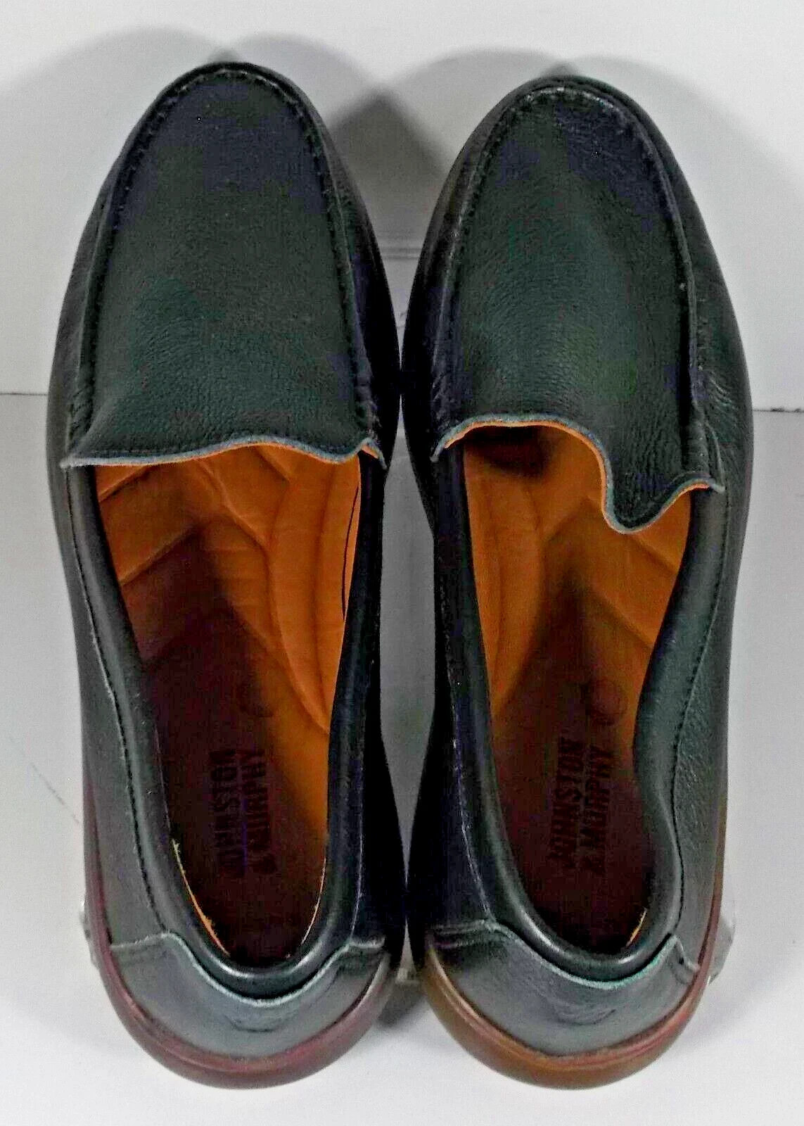 259255X SD50 BRANNON MENS SHOES SIZE 9 M BLACK LEATHER SLIP ON JOHNSTON & MURPHY