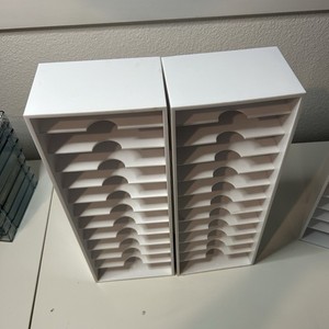 White Multi-Compartment Multi-Slot Craft Storage Organizer Shelves for Supplies