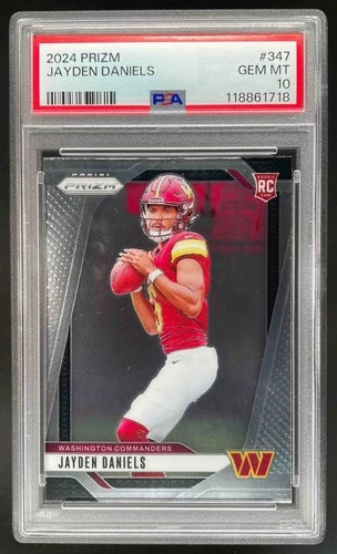 2024 Panini Prizm Jayden Daniels Rookie RC #347 Commanders PSA 10 GEM MINT