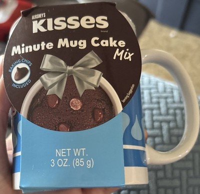 Hershey s Kisses Coffee Mug Minute Mug Cake Mix 10 Oz Mug Blue White - NEW