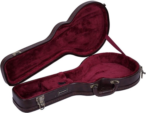 Crossrock F-style Mandolin Case, Heavy Duty F body Madolin Hard Case, Brown - Picture 3 of 6