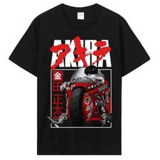 Akira Anime Graphic T-Shirt Men Vintage Cotton Tshirt Men Harajuku Fashion O-Nec