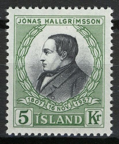 Iceland 1957, 5 Kr 150th birthday of Jónas Hallgrimsson VF MNH, Mi 322 - Picture 1 of 1