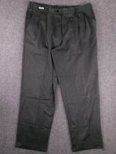 Savane Pants Men 40X32 Gray Professional Cuffed Pleated Comfort Plus Waistband
