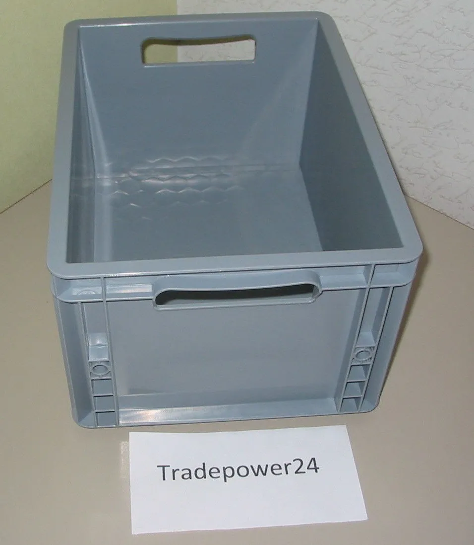 Stabile Stapelbox grau Stapel Box Kunststoff 40 cm x 30 cm x 21 cm 25 Liter  NEU