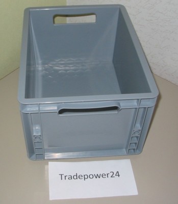 Stabile Stapelbox grau Stapel Box Kunststoff 40 cm x 30 cm x 22 cm 25 Liter NEU