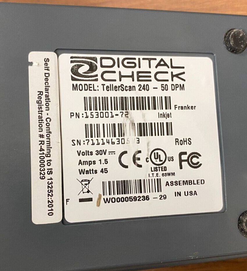 Digital Check TellerScan TS240 eBay