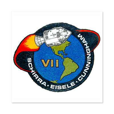 Weltraum NASA Apollo 7 Mission Emblem Abzeichen Patch Wandbild Leinwanddruck 24 x 24 Zoll