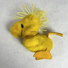 Vintage Peanuts Woodstock Bird 7" Bean Bag Plush 1965 1972 Charlie Brown Snoopy