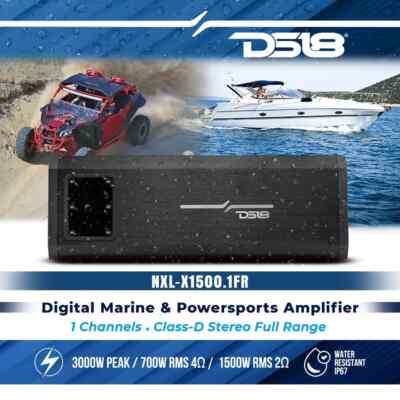 DS18 Marine Powersports Amplifier Monoblock Full Range Class-D Water Resistant