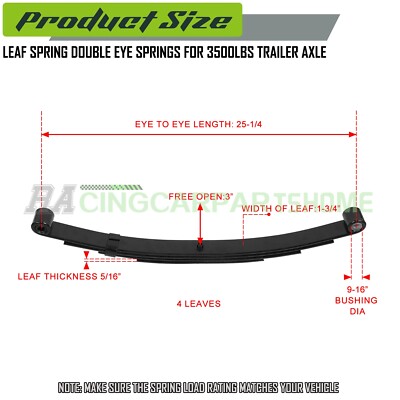 Suspension de remorque sans essieu de 3500 lb