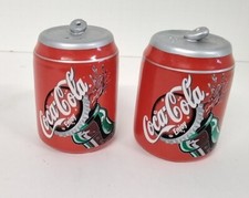 VINTAGE Coca-Cola Coke Cans Shaped Salt and Pepper Spice Shaker Set Ceramic Red