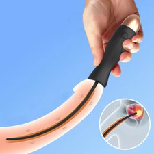 Male Electric Soft Silicone Stretcher Urethral Sounding Rod Plug-Dilator USA