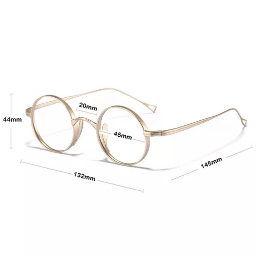 Retro Round Pure Titanium Glasses Women Full Rim Vintage Eyeglass Frames Men - Picture 5 of 22