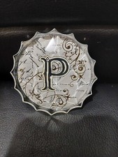 Fringe Studio CA Monogram "P" Crystal 3" Starpoint Paperweight