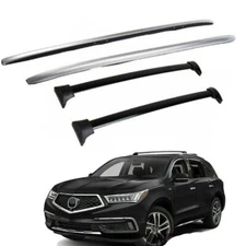 4Pcs Fits for 2014-2021 Acura MDX Roof Side Rail Rack Cross Bars Crossbars Cargo