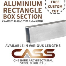 76.2mmX25.4mmX3.25mm ALUMINIUM RECTANGLE SECTION-VARIOUS LENGTHS-FREE CUSTOM CUT