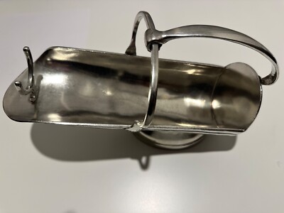 Vintage Italian Pewter hand wine candy - Weinflaschenhalter