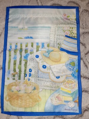 Cabana Chair With Flower's Garden flag 12.5inx18in Double Sided 