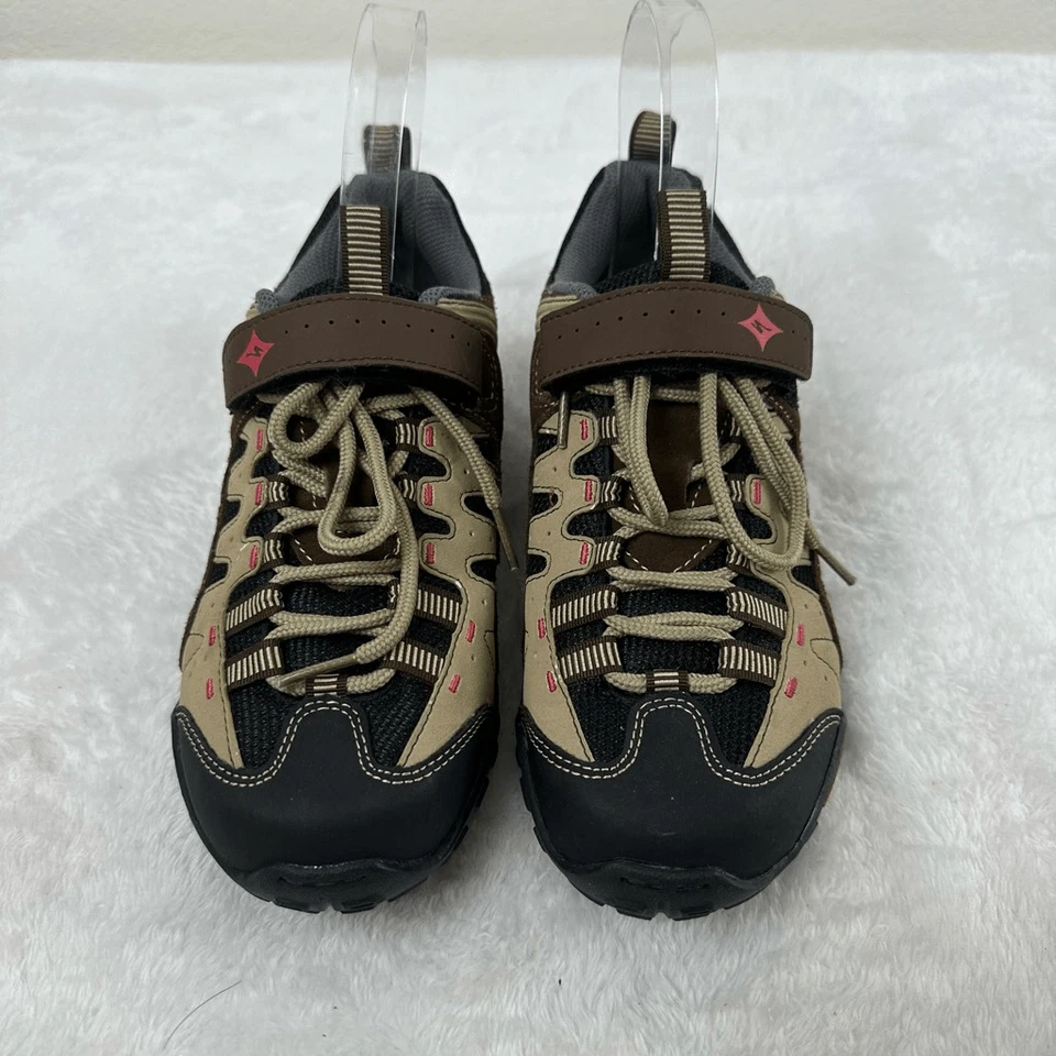 Zapatilla deportiva de bicicleta Specialized para mujer talla 7 Taho marrón tostado rosa Foto 2 de 4