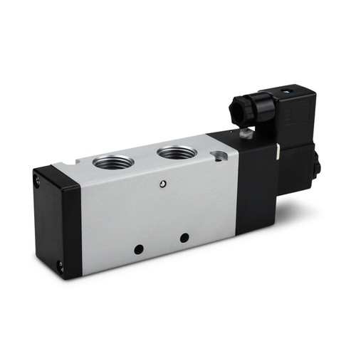 1/2" 5 Port, 2 Position Pneumatic Solenoid Valve, 110V AC Coil, Air Return - Picture 6 of 7