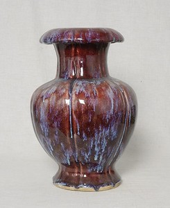 Chinese Red Flambe Glaze Porcelain Vase M2640