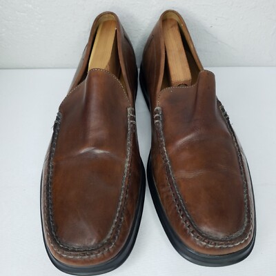 Cole Haan Air Brown Leather Slip On Moc Toe Driving Loafers  display picture 2
