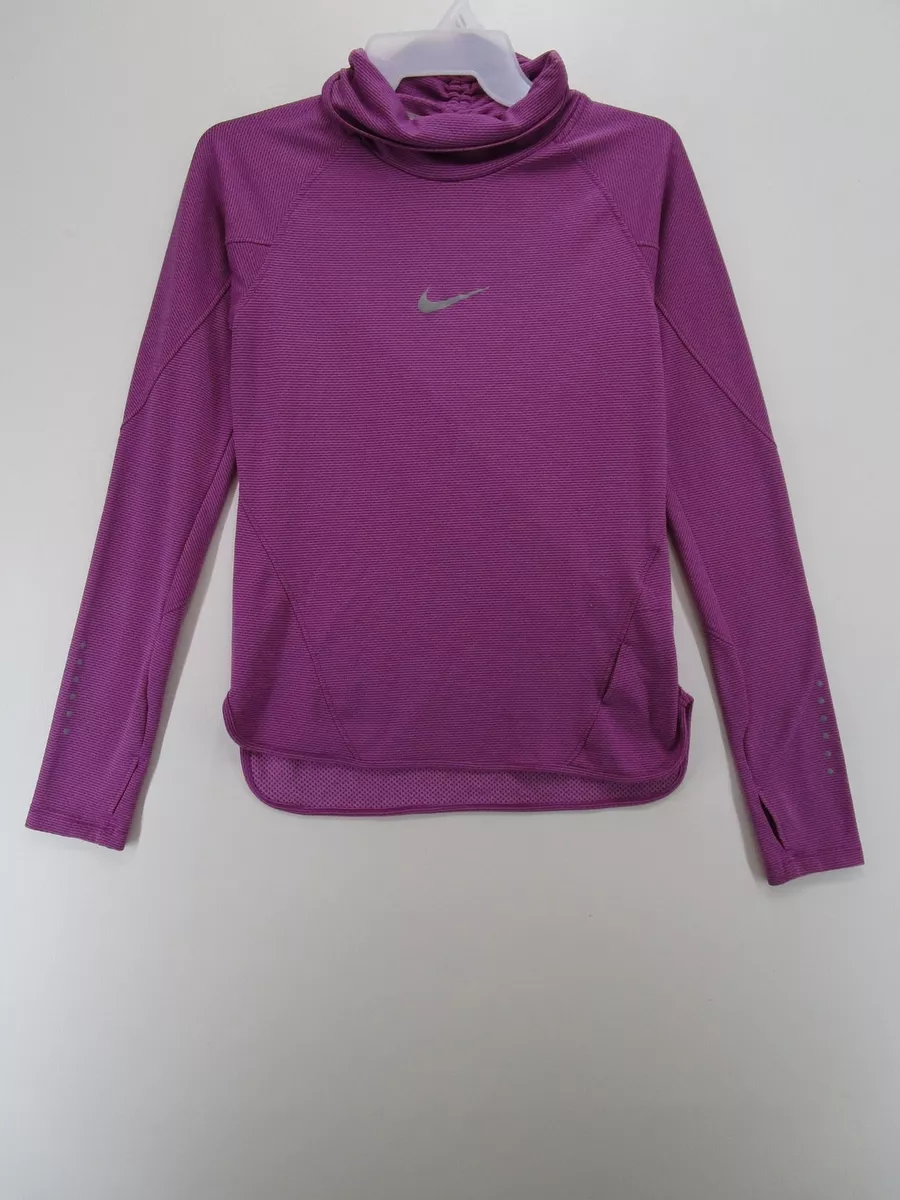 Nike Womens S Pullover Cowl Neck Long Sleeve Athletic Top Purple