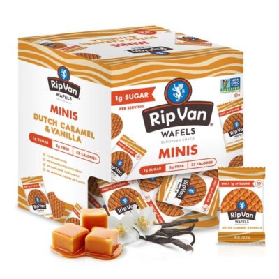 Rip Van Wafels Dutch Caramel Mini Stroopwafels Low Carb Snacks Non GMO Snack ...