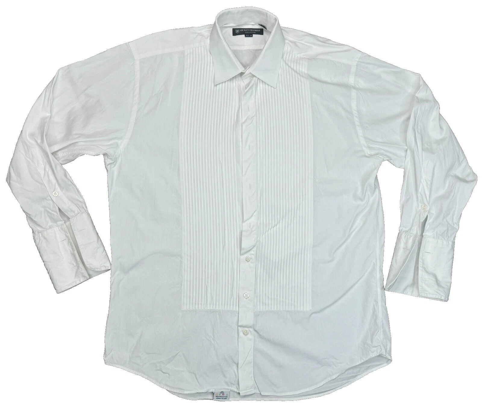 100% Cotton Hickey Freeman Solid Dress Shirts for Men