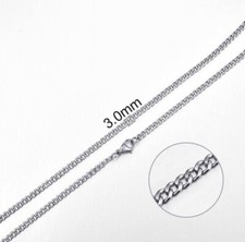316L Stainless Steel 50 cm 19.7 Inch 3 mm Cuban Curb Chain
