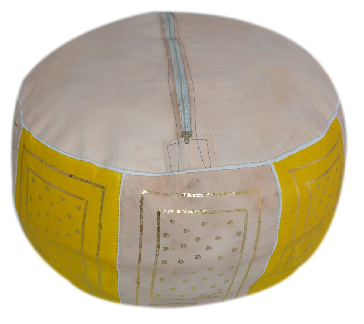 Pouf Moroccan Hassock Pooff Leather Pouff Ottoman Footstool MED