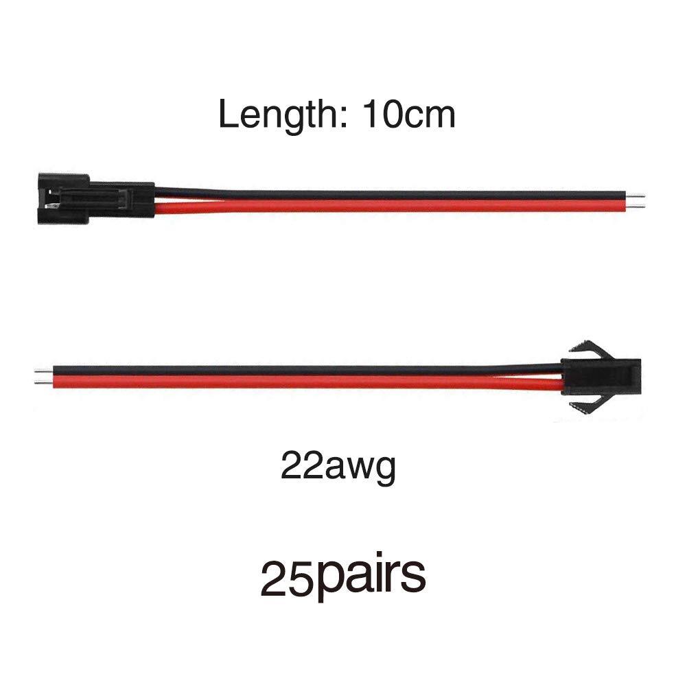 JST 2-polige Stecker-Set (10 Paar), 2,54 Mm, 24 AWG, 15 Cm Kabel – Für RC-Modelle, LiPo-Akkus & Elektronik