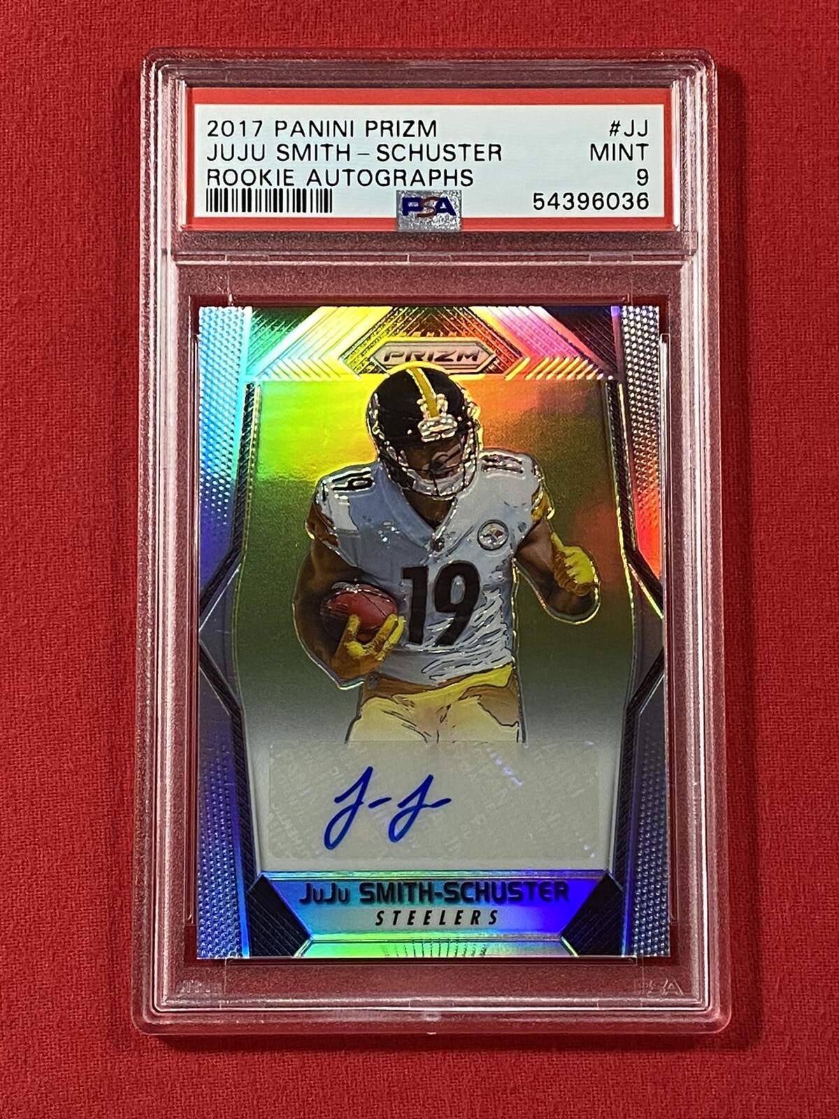 JuJu Smith-Schuster RC 2017 Prizm SILVER PSA 9 MINT STEELERS Rookie Auto
