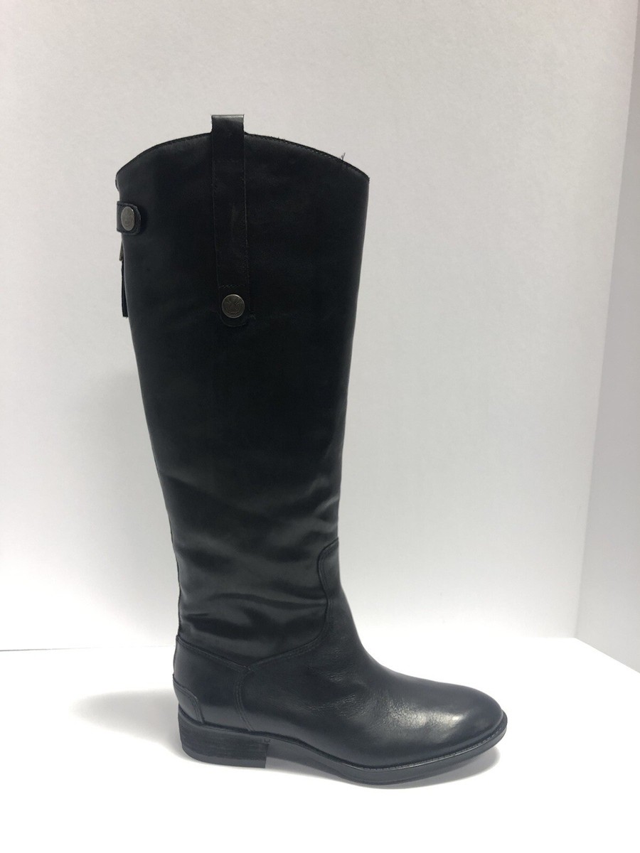 Sam Edelman Women's Penny, Black Leather Riding Boots, Size W