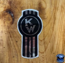 Old Style Black/Chrome Kenworth Emblem Decal Replacement High Quality USA Made
