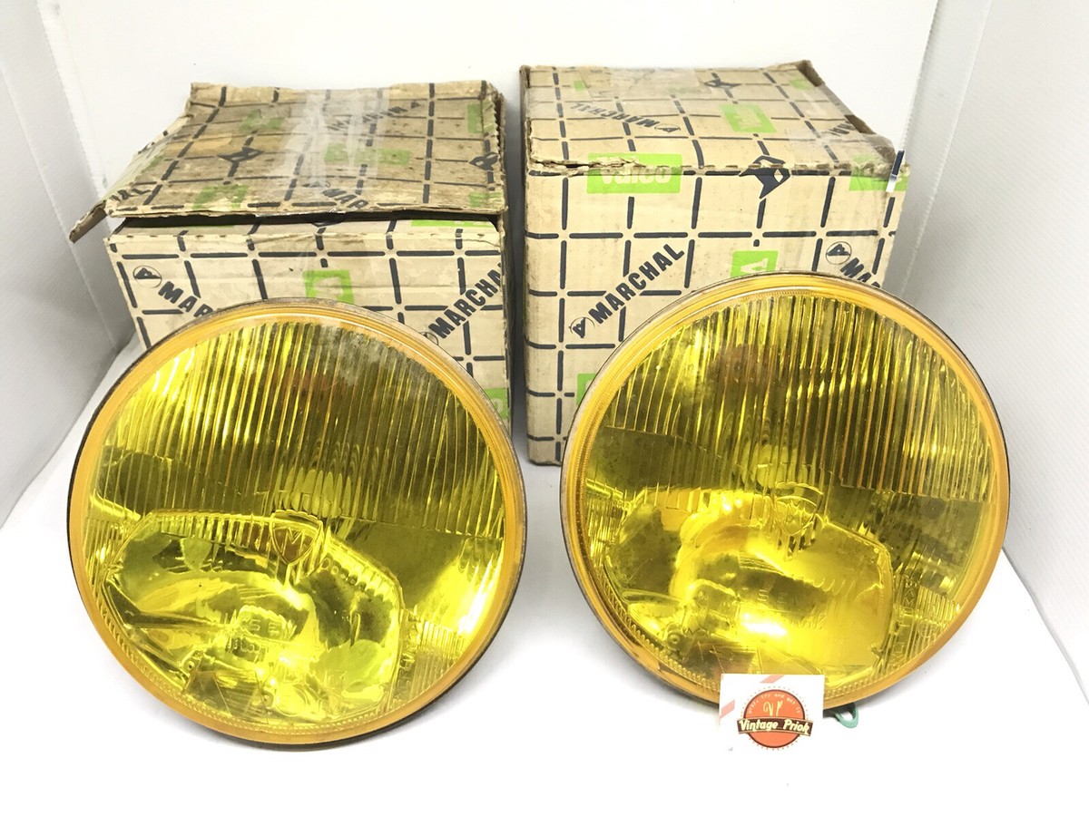 PAIR SEV MARCHAL H1 H3 AMPLILUX 61286903 YELLOW FLAT LENS