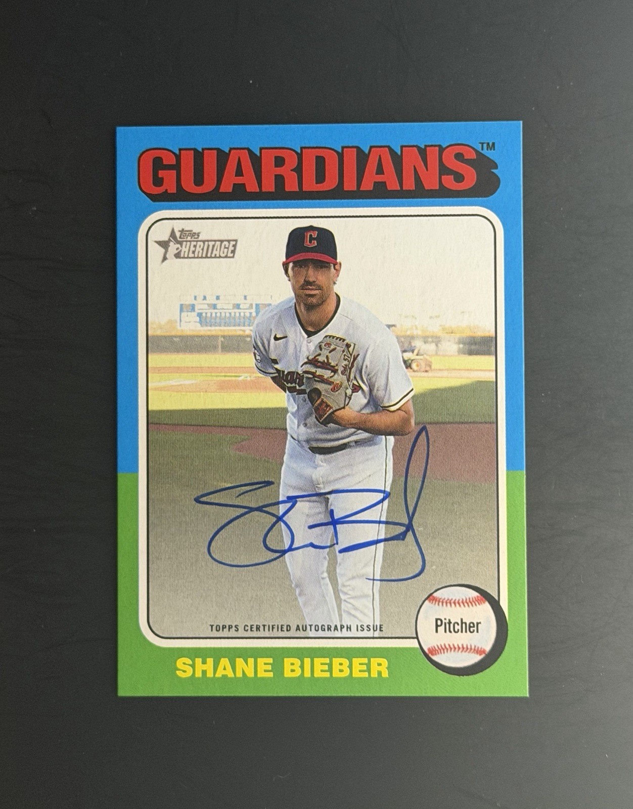 2024 Topps Heritage High Number Shane Bieber Real One Auto