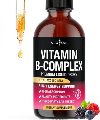 Vitamin B Complex Liquid Drops Supplement, Alcohol Free, Berry Flavor, 2 fl. oz.