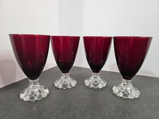 Anchor Hocking Set of 4 Ruby Red Berwick Boopie Glasses 4.5" Tall