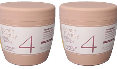 2 PACK  Alfaparf Lisse Design Keratin Therapy Rehydrating Mask 500ml / 16.8oz