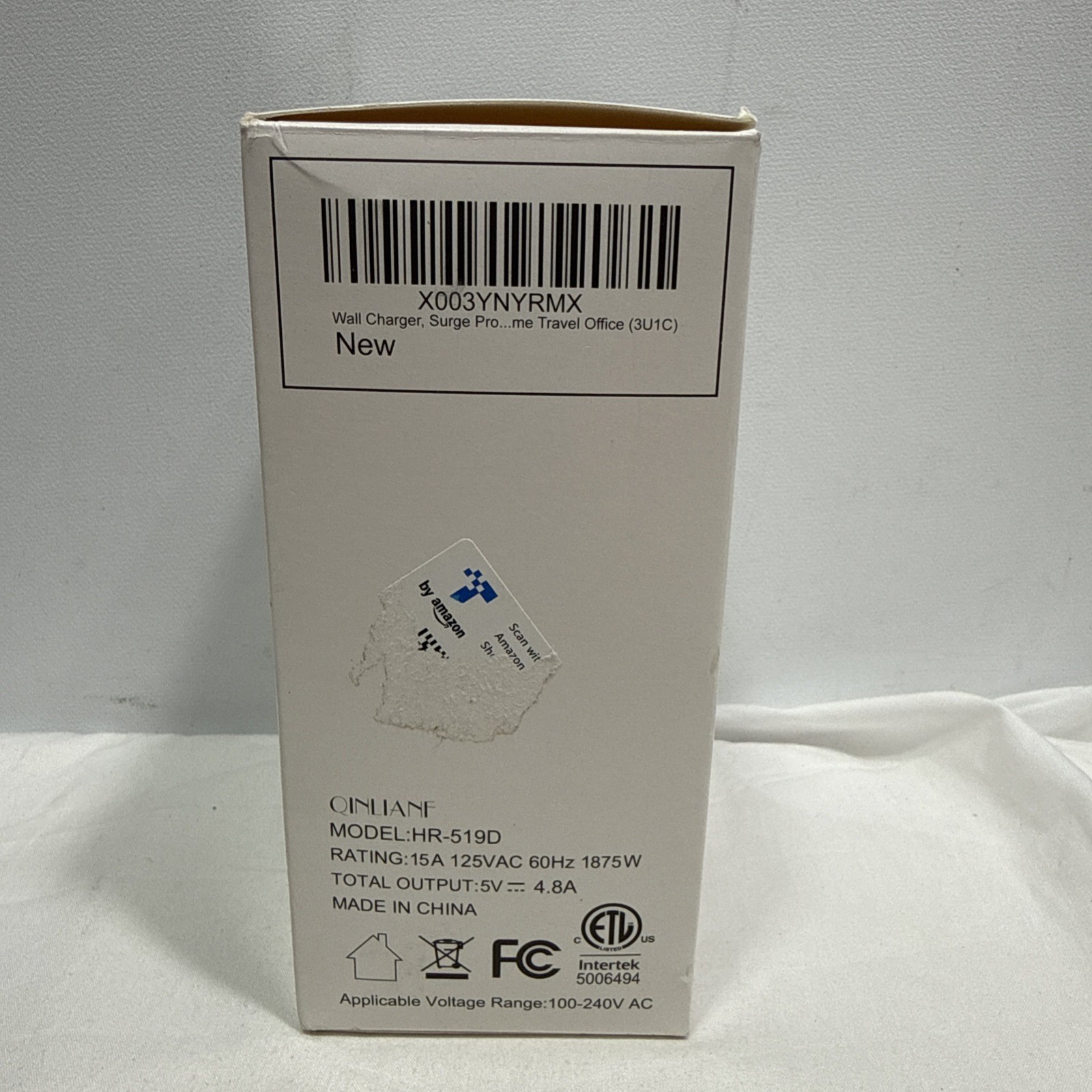 QINLIANF Surge Protected Outlet Expander HR-519D, 5 Outlets & 4 USB, White ~ NEW