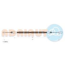 Handbremsseil hinten rechts für Citroen C8 EA | 23927044