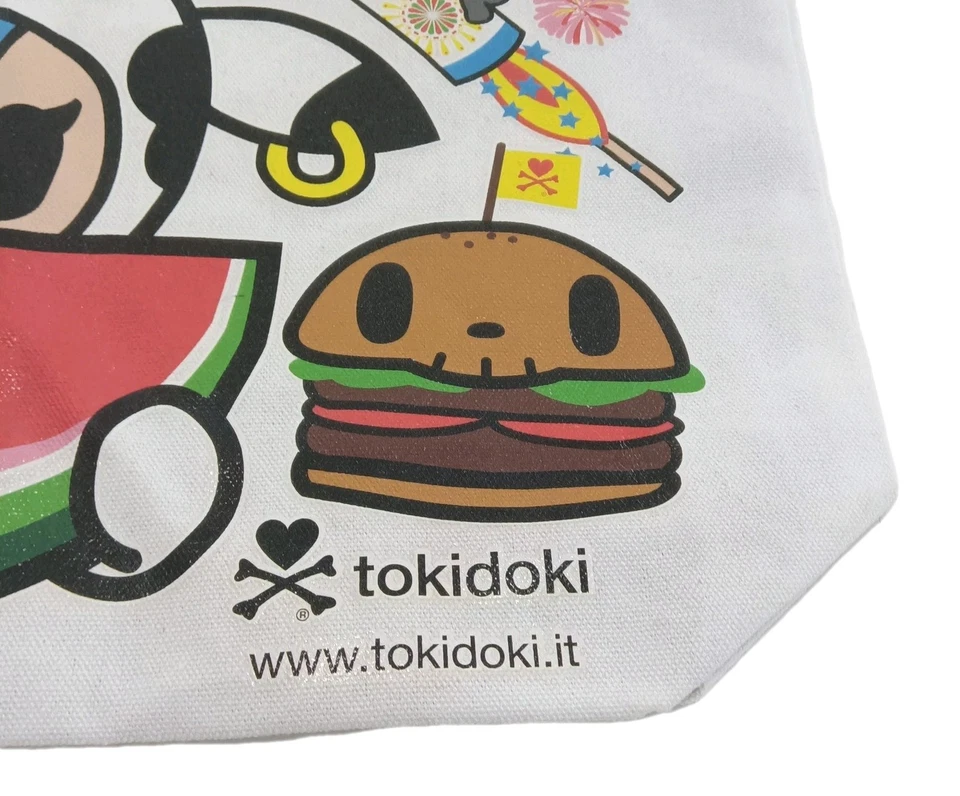 Tokidoki Mozzarella Moofia Summer Tote Bag 18" x 11" White Graphic Print - Image 2 of 4