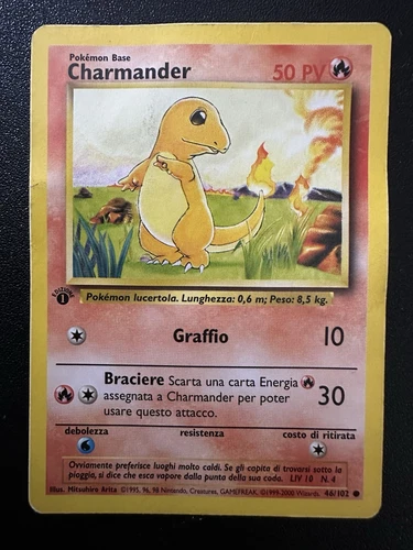 Pokémon TCG Charmander Base Set 46/102 Regular 1st Edition, Italian NM