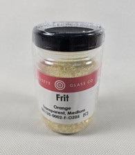 Bullseye Orange Transparent Medium Frit 90 COE 5 oz Jar