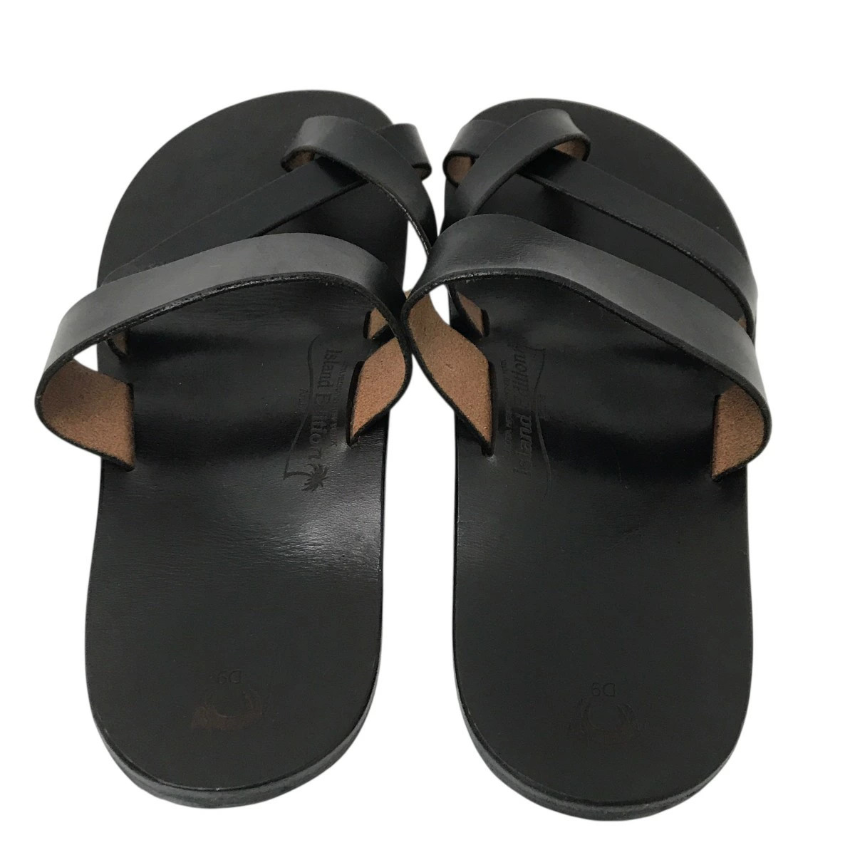 Used Jutta Neumann Aruba Leather Sandals Black Size D9 300326