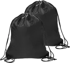 2 Pcs Black Drawstring Backpack Bags Sports Cinch Sack String Bags Drawstring Gy