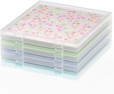 12x12 Scrapbook Paper Storage, 4 Pack Stackable Containers Clear PP; 13.58 x